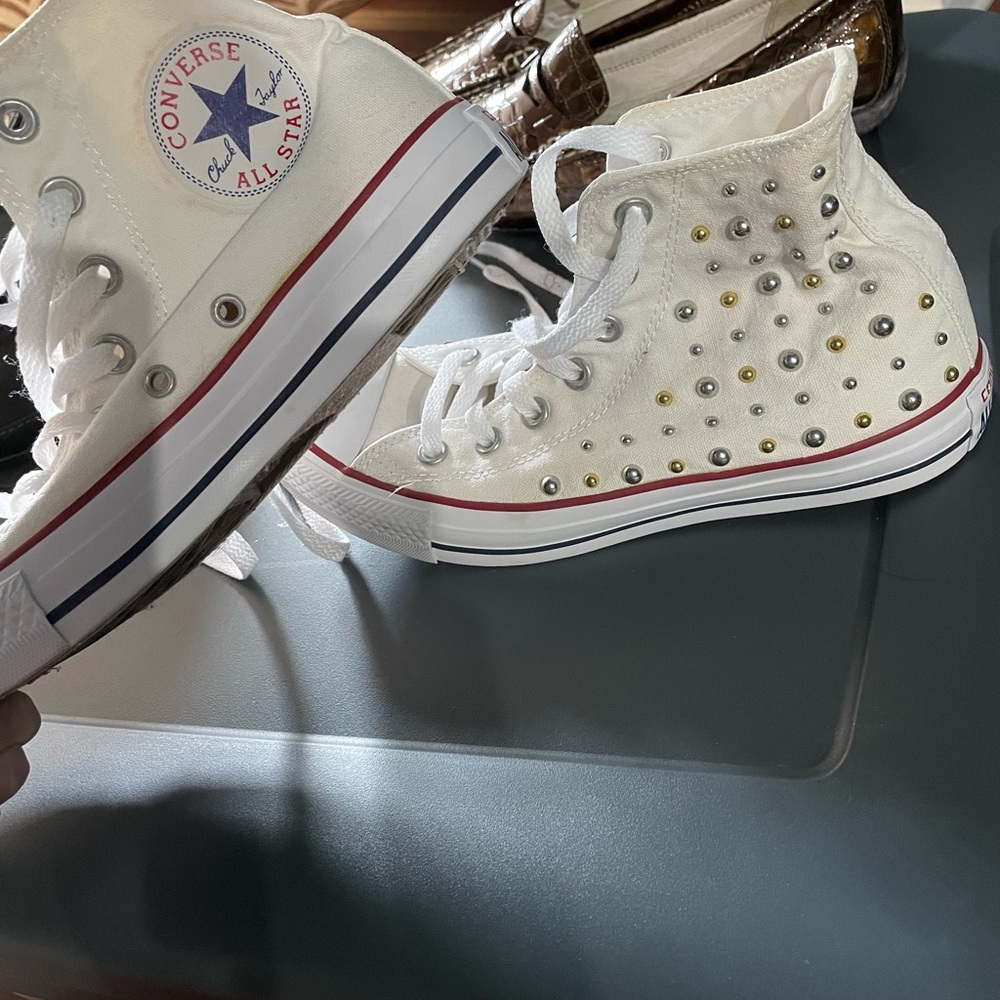 High top converse  studded